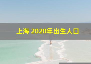 上海 2020年出生人口